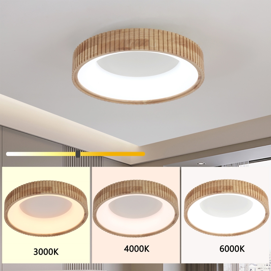Brilagi - LED таванно осветително тяло FALCON WOOD MODERN LED/30W/230V 3000/4000/6000K Ø 45 см дърво