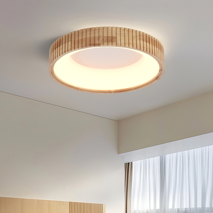 Brilagi - LED таванно осветително тяло FALCON WOOD MODERN LED/30W/230V 3000/4000/6000K Ø 45 см дърво