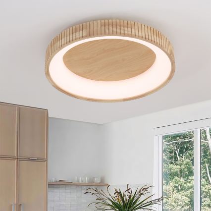 Brilagi - LED таванно осветително тяло FALCON WOOD MODERN LED/40W/230V 3000/4000/6000K Ø 60 см дърво