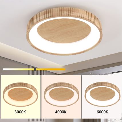 Brilagi - LED таванно осветително тяло FALCON WOOD MODERN LED/40W/230V 3000/4000/6000K Ø 60 см дърво