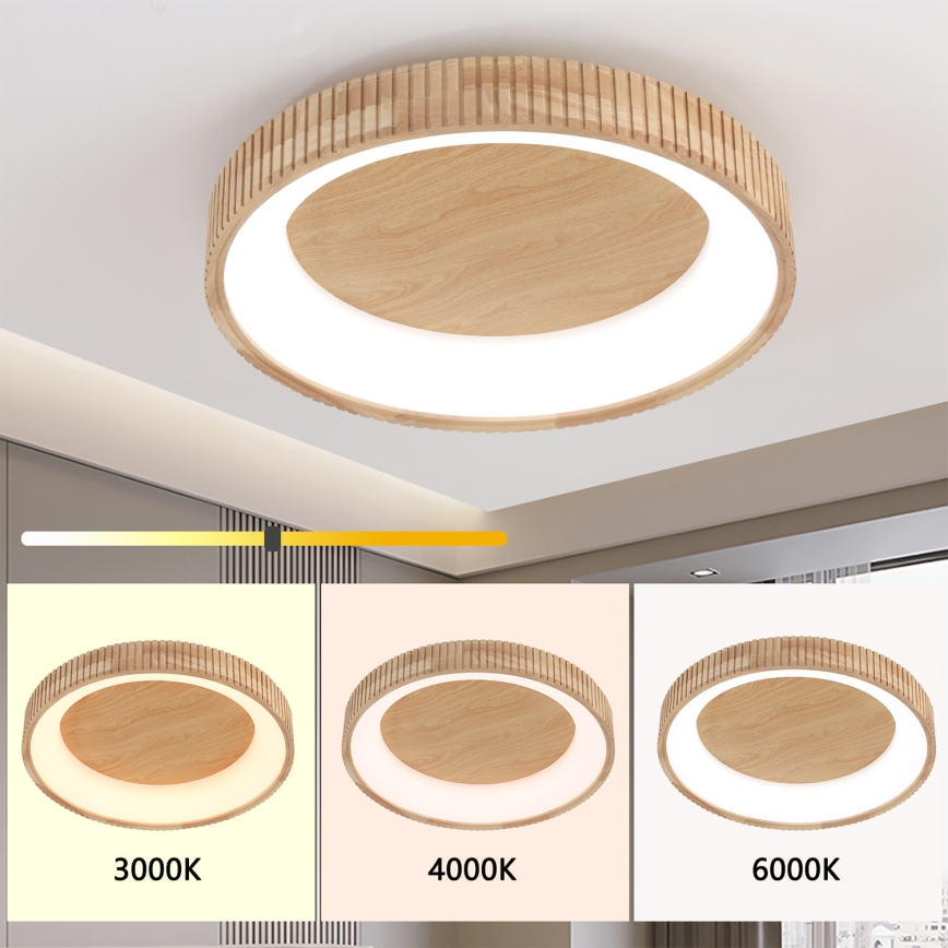 Brilagi - LED таванно осветително тяло FALCON WOOD MODERN LED/40W/230V 3000/4000/6000K Ø 60 см дърво