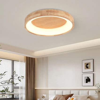 Brilagi - LED таванно осветително тяло FALCON WOOD MODERN LED/40W/230V 3000/4000/6000K Ø 60 см дърво