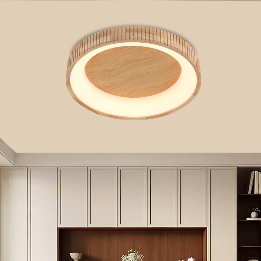 Brilagi - LED таванно осветително тяло FALCON WOOD MODERN LED/40W/230V 3000/4000/6000K Ø 60 см дърво