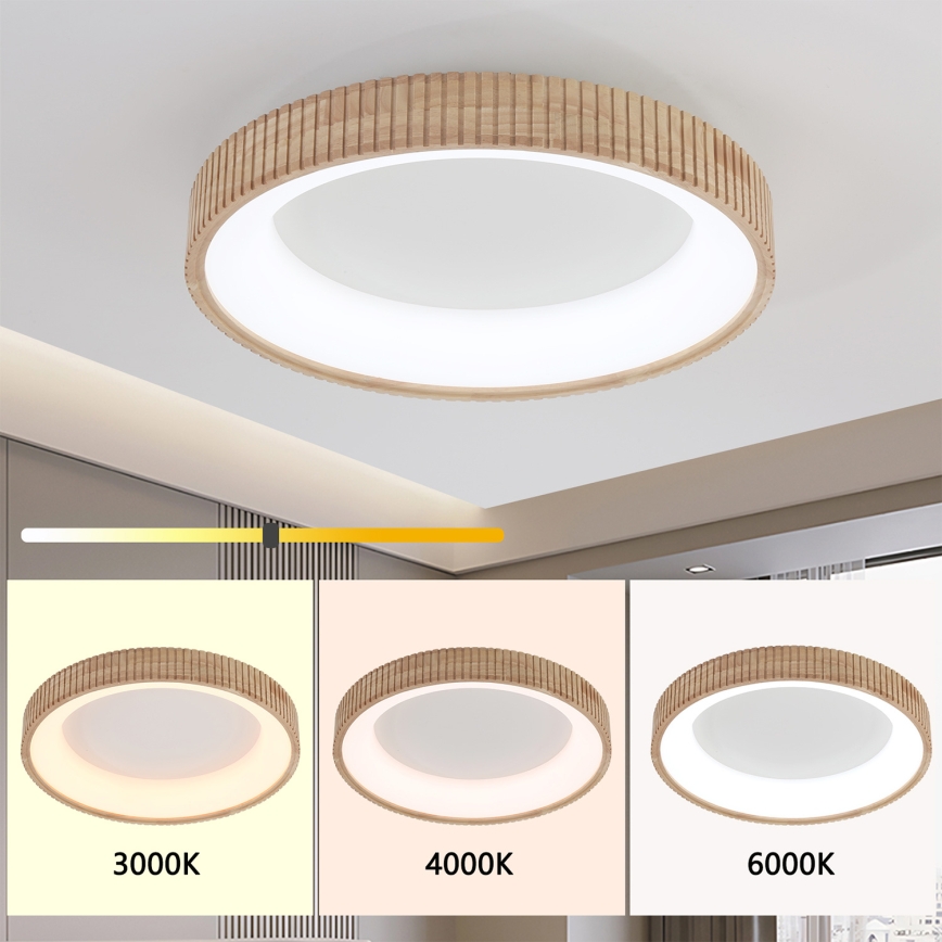 Brilagi - LED таванно осветително тяло FALCON WOOD MODERN LED/40W/230V 3000/4000/6000K диаметър 60 см, дървено