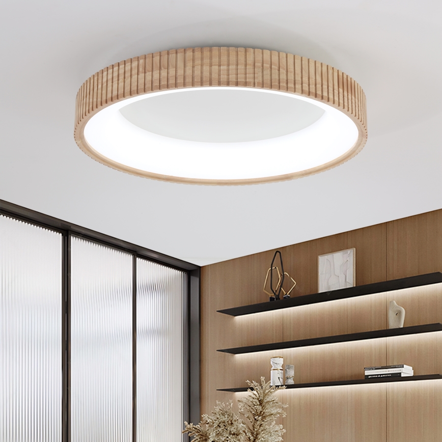 Brilagi - LED таванно осветително тяло FALCON WOOD MODERN LED/40W/230V 3000/4000/6000K диаметър 60 см, дървено