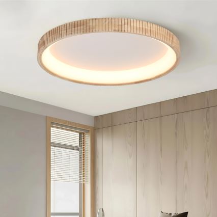 Brilagi - LED плафон FALCON WOOD MODERN LED/60W/230V 3000/4000/6000K Ø 80 см, дървен