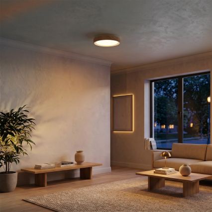 Brilagi - LED таванно осветително тяло FLOCO LED/24W/230V Ø 30 cm дървесен декор/бял