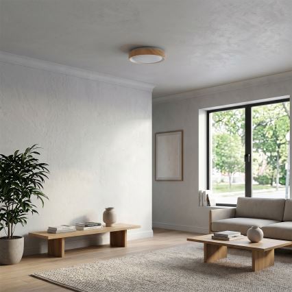 Brilagi - LED таванно осветително тяло FLOCO LED/24W/230V Ø 30 cm дървесен декор/бял