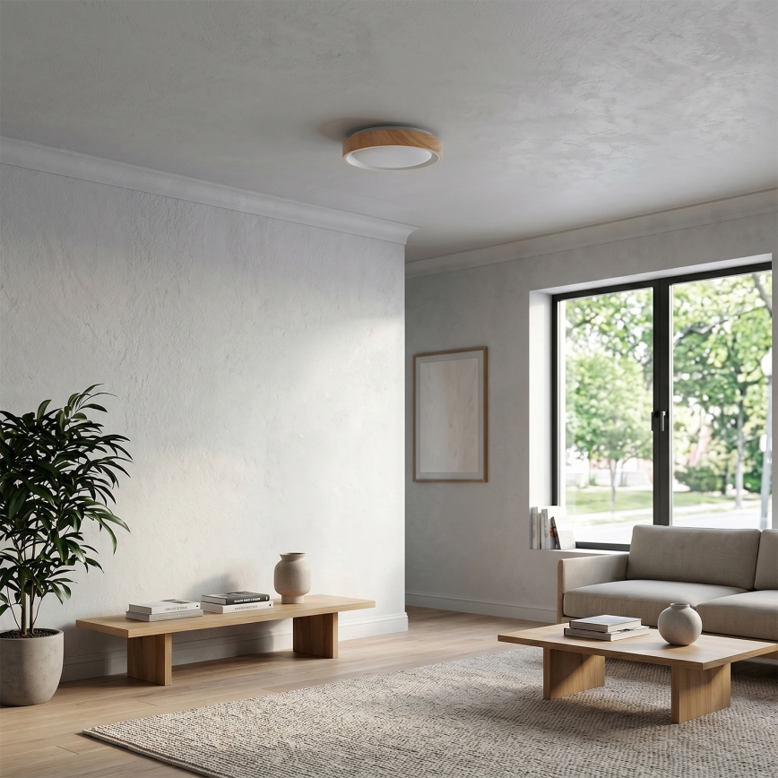 Brilagi - LED таванно осветително тяло FLOCO LED/24W/230V Ø 30 cm дървесен декор/бял