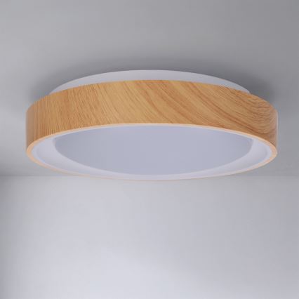 Brilagi - LED таванно осветително тяло FLOCO LED/24W/230V Ø 30 cm дървесен декор/бял