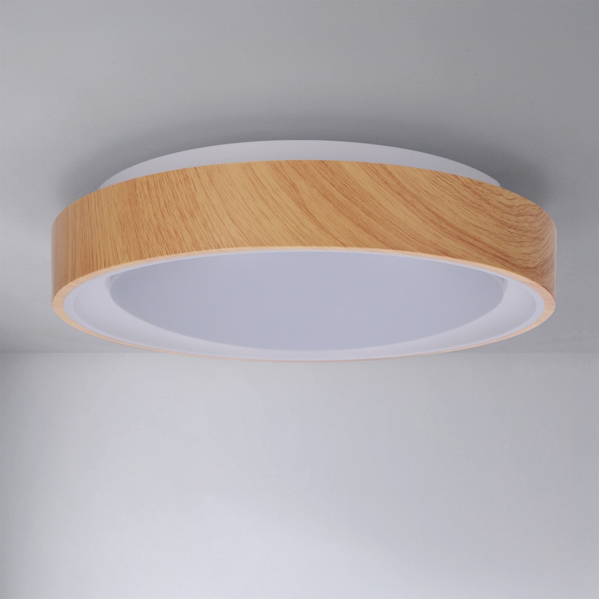 Brilagi - LED таванно осветително тяло FLOCO LED/24W/230V Ø 30 cm дървесен декор/бял