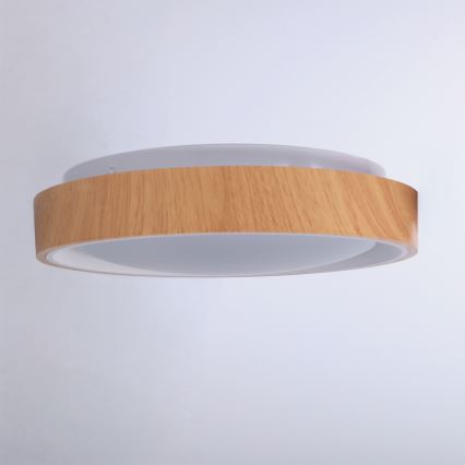 Brilagi - LED таванно осветително тяло FLOCO LED/24W/230V Ø 30 cm дървесен декор/бял