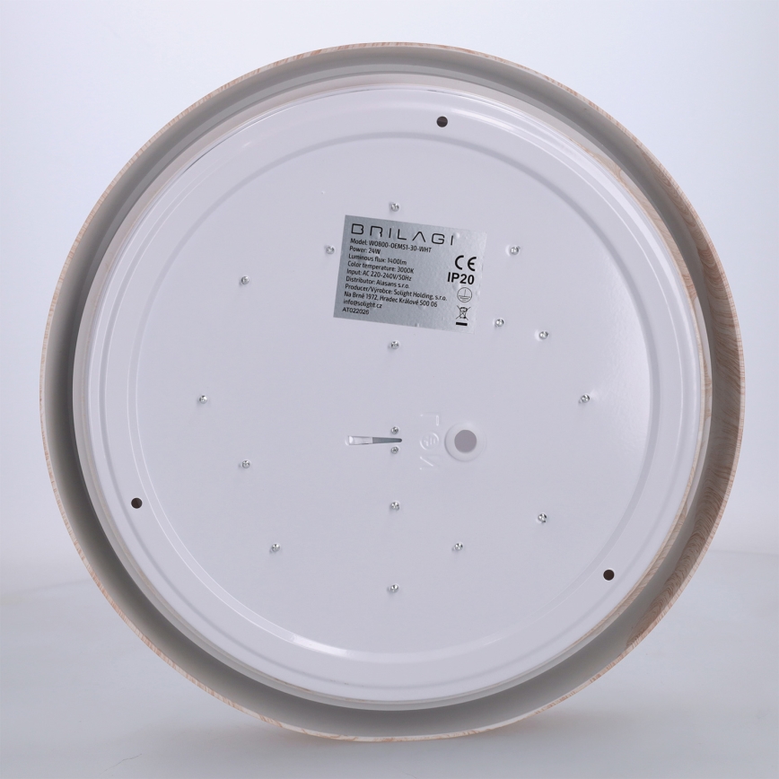 Brilagi - LED таванно осветително тяло FLOCO LED/24W/230V Ø 30 cm дървесен декор/бял