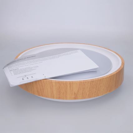 Brilagi - LED таванно осветително тяло FLOCO LED/24W/230V Ø 30 cm дървесен декор/бял