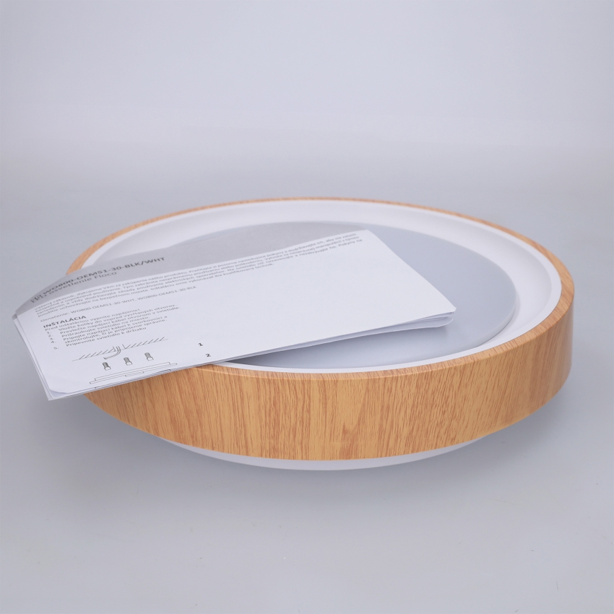 Brilagi - LED таванно осветително тяло FLOCO LED/24W/230V Ø 30 cm дървесен декор/бял