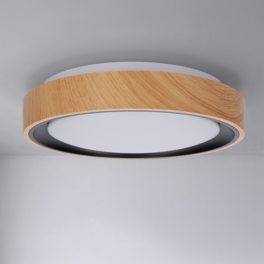 Brilagi - LED таванен плафон FLOCO LED/24W/230V диам. 30 см дървесен декор/черен