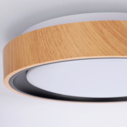 Brilagi - LED таванен плафон FLOCO LED/24W/230V диам. 30 см дървесен декор/черен