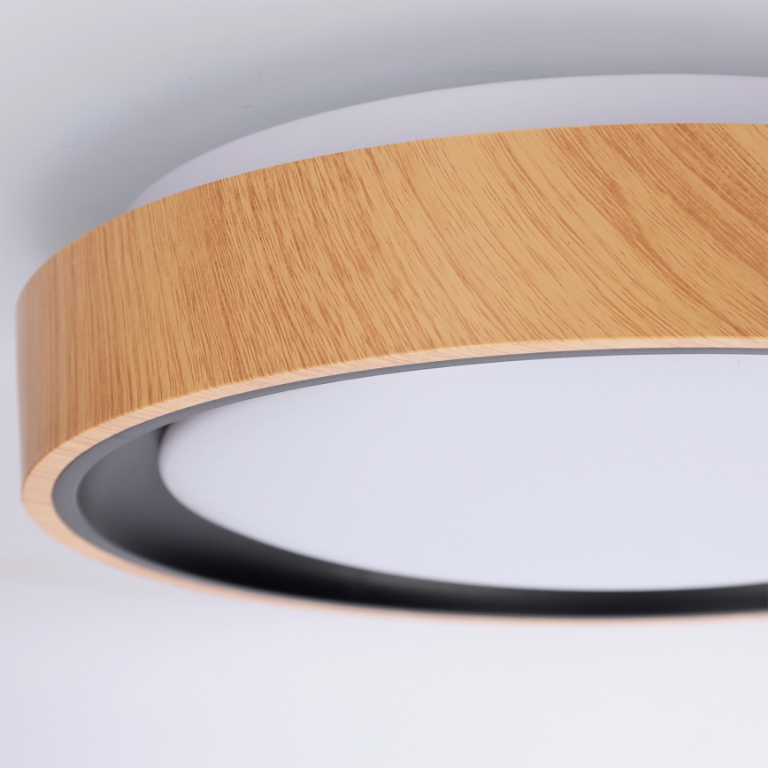 Brilagi - LED таванен плафон FLOCO LED/24W/230V диам. 30 см дървесен декор/черен