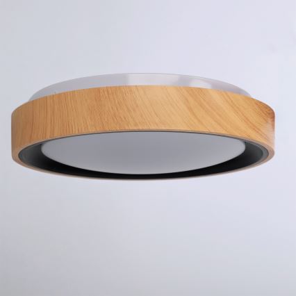 Brilagi - LED таванен плафон FLOCO LED/24W/230V диам. 30 см дървесен декор/черен