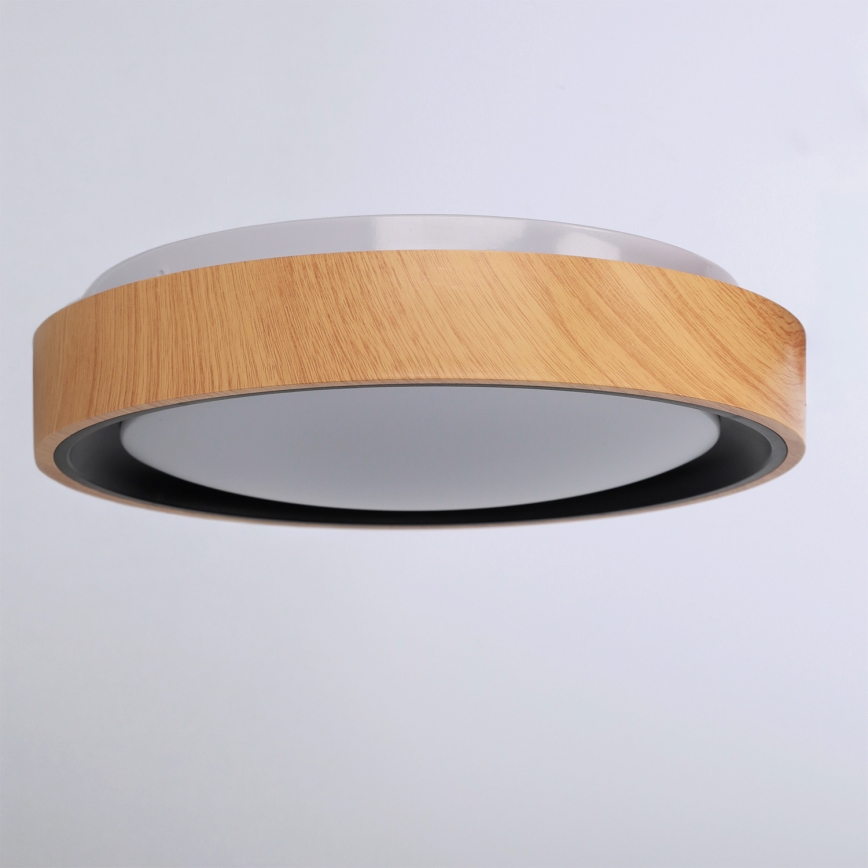 Brilagi - LED таванен плафон FLOCO LED/24W/230V диам. 30 см дървесен декор/черен