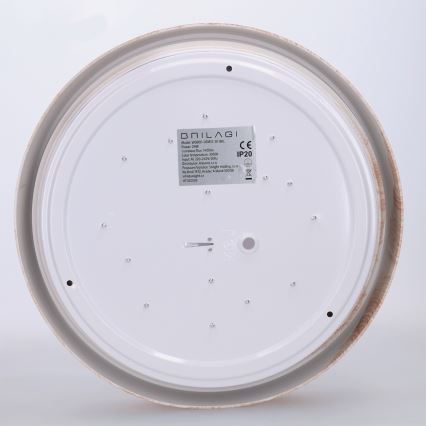 Brilagi - LED таванен плафон FLOCO LED/24W/230V диам. 30 см дървесен декор/черен