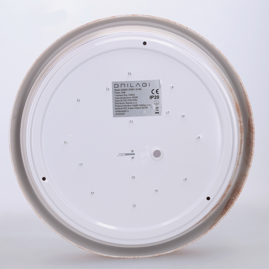 Brilagi - LED таванен плафон FLOCO LED/24W/230V диам. 30 см дървесен декор/черен
