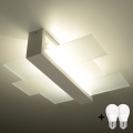Brilagi - LED таванно осветително тяло HERA 2xE27/7,5W/230V 43x43 cm бяло