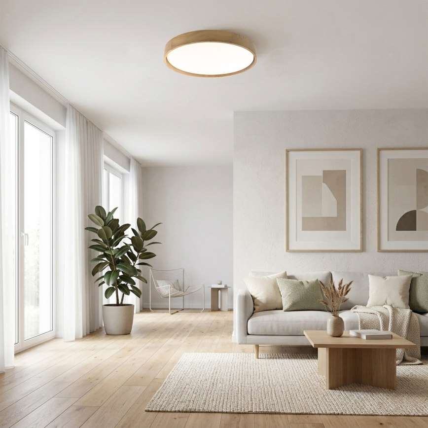 Brilagi - LED таванно осветително тяло MANAROLA PLAIN LED/36W/230V 3000K диам. 48 см дъб