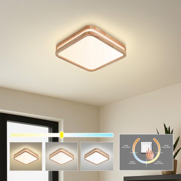 Brilagi - LED таванно осветително тяло MOLINA SQUARE LED/32W/230V 3000/4000/6000K дъб 30x30 см