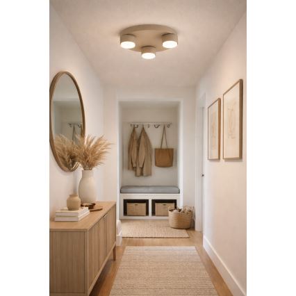 Brilagi - LED таванно осветително тяло MONO 3xGX53/30W/230V, диаметър 30 см, бежово