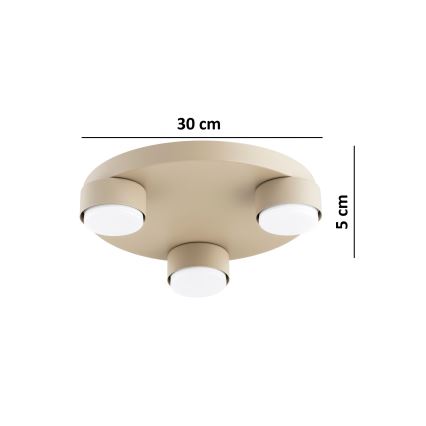 Brilagi - LED таванно осветително тяло MONO 3xGX53/30W/230V, диаметър 30 см, бежово