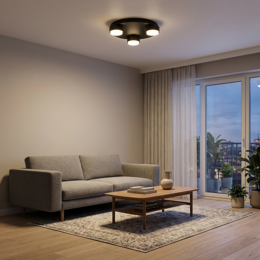 Brilagi - LED таванно осветително тяло MONO 3xGX53/30W/230V, диаметър 30 см, черно