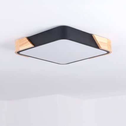 Brilagi - LED таванно осветително тяло PILANA LED/24W/230V дъб/черен 32x32 см