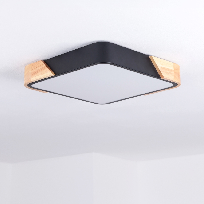 Brilagi - LED таванно осветително тяло PILANA LED/24W/230V дъб/черен 32x32 см