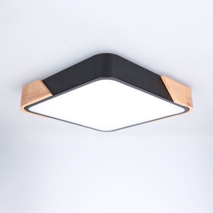 Brilagi - LED таванно осветително тяло PILANA LED/24W/230V дъб/черен 32x32 см