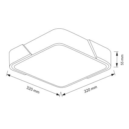 Brilagi - LED таванно осветително тяло PILANA LED/24W/230V дъб/черен 32x32 см