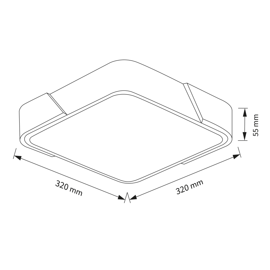 Brilagi - LED таванно осветително тяло PILANA LED/24W/230V дъб/черен 32x32 см