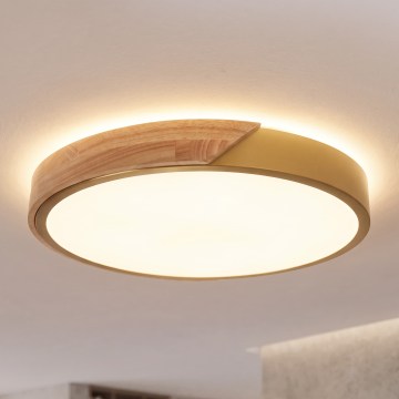 BRILAGI - LED таванно осветително тяло PILANA LED/24W/230V дъб/златист Ø 30 см