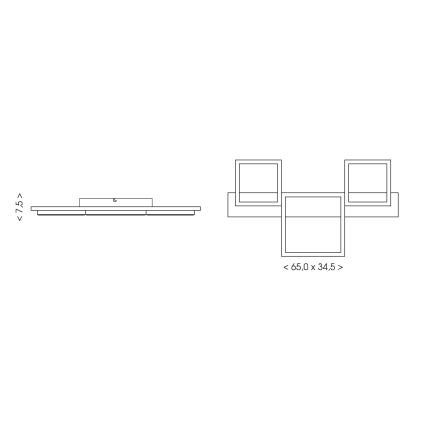 Brilagi - LED таванно осветително тяло PLANK LED/30W/230V 4000K 34,5x65 cm дърво