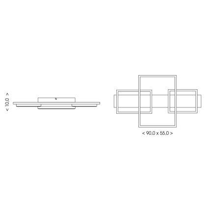 Brilagi - LED таванно осветително тяло PLANK LED/35W/230V 4000K 55x90 cm дърво