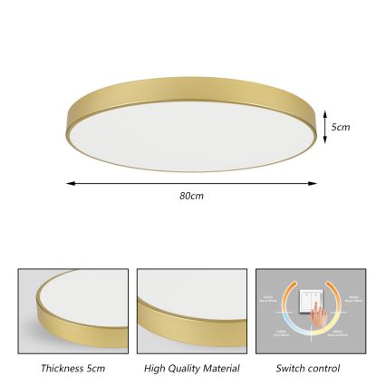 Brilagi - LED плафон POOL LED/100W/230V 3000/4000/6000K Ø 80 см златист