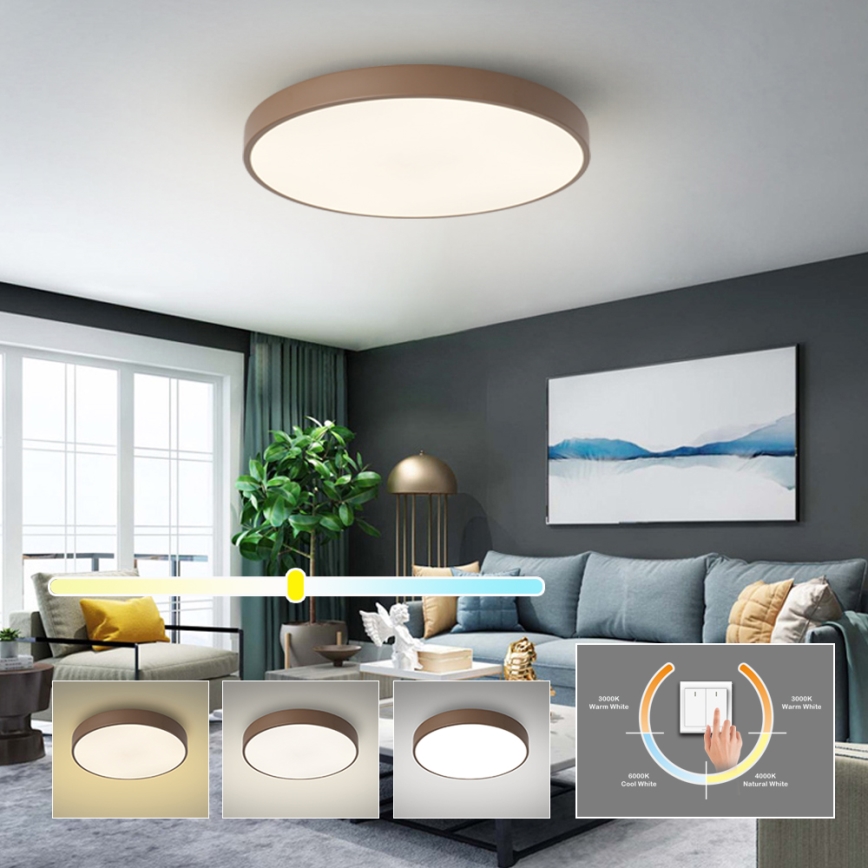 Brilagi - LED таванно осветително тяло POOL LED/60W/230V 3000/4000/6000K Ø 60 см кафяво