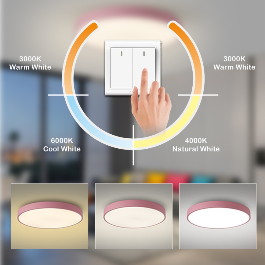 Brilagi - LED таванно осветително тяло POOL LED/100W/230V 3000/4000/6000K Ø 80 cm розово