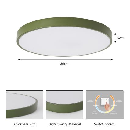 Brilagi - LED плафон POOL LED/100W/230V 3000/4000/6000K Ø 80 см зелен