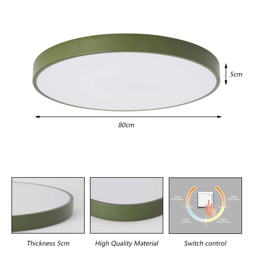 Brilagi - LED плафон POOL LED/100W/230V 3000/4000/6000K Ø 80 см зелен