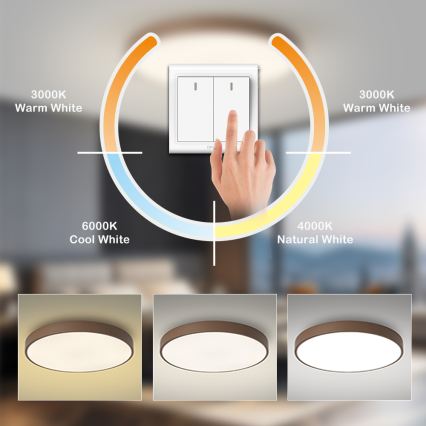 Brilagi - LED таванно осветително тяло POOL LED/100W/230V 3000/4000/6000K Ø 80 см кафяво