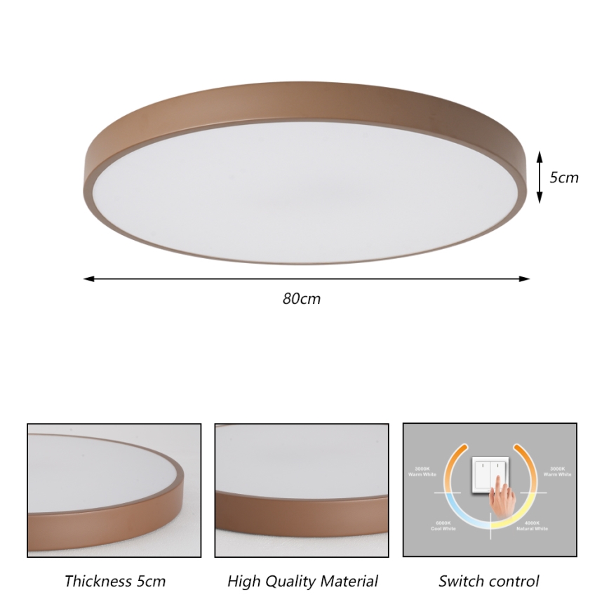 Brilagi - LED таванно осветително тяло POOL LED/100W/230V 3000/4000/6000K Ø 80 см кафяво