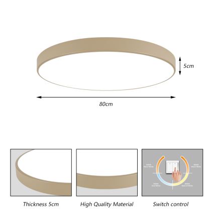 Brilagi - LED таванно осветително тяло POOL LED/100W/230V 3000/4000/6000K Ø 80 см бежово