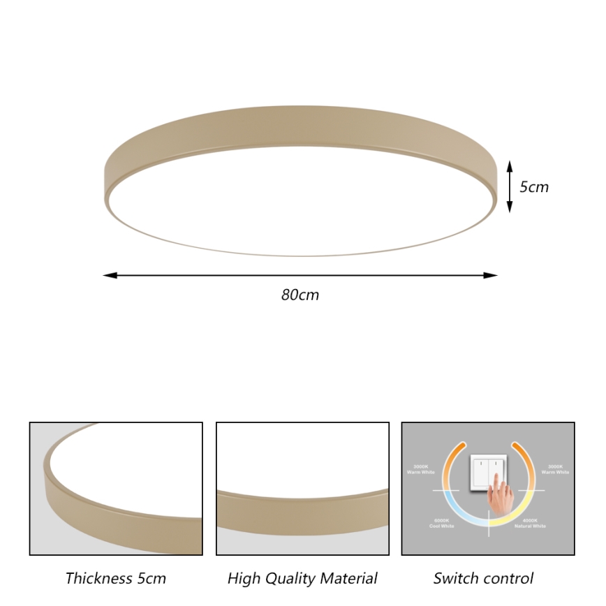 Brilagi - LED таванно осветително тяло POOL LED/100W/230V 3000/4500/6000K pr. 80 cm бежово