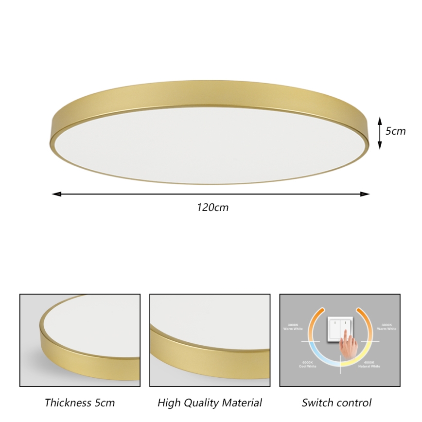 Brilagi - LED таванно осветително тяло POOL LED/180W/230V 3000/4000/6000K Ø 120 см, златисто